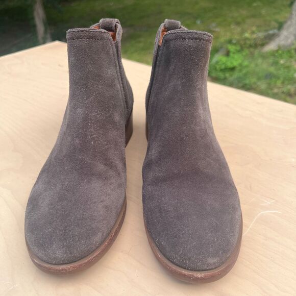 Lucky Brand Pogan Suede Leather Ankle Boots Brown Size 8 - Picture 2 of 11